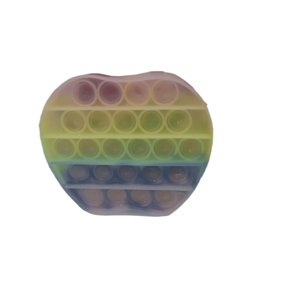 Pop It Multicolor Con Glitter Juguete Sensorial Antiestres Manzana