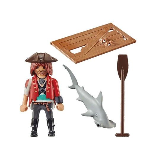 Pirata con Balsa Playmobil y Tiburon Martillo