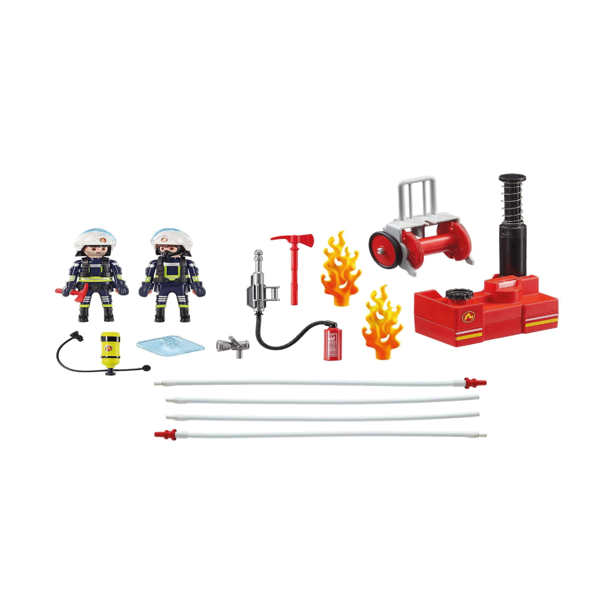 Bomberos Playmobil con Bomba de Agua