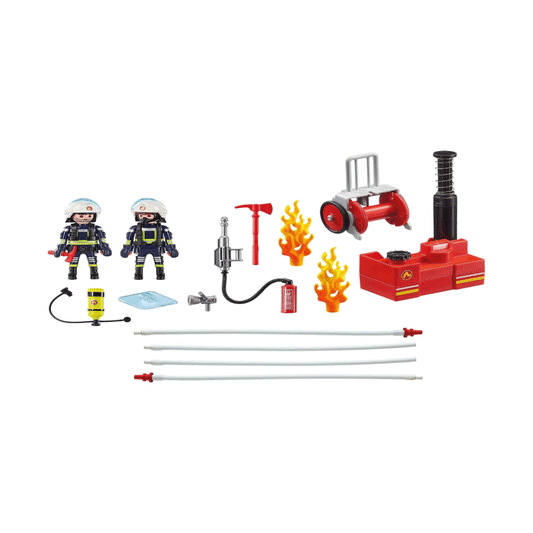 Bomberos Playmobil con Bomba de Agua