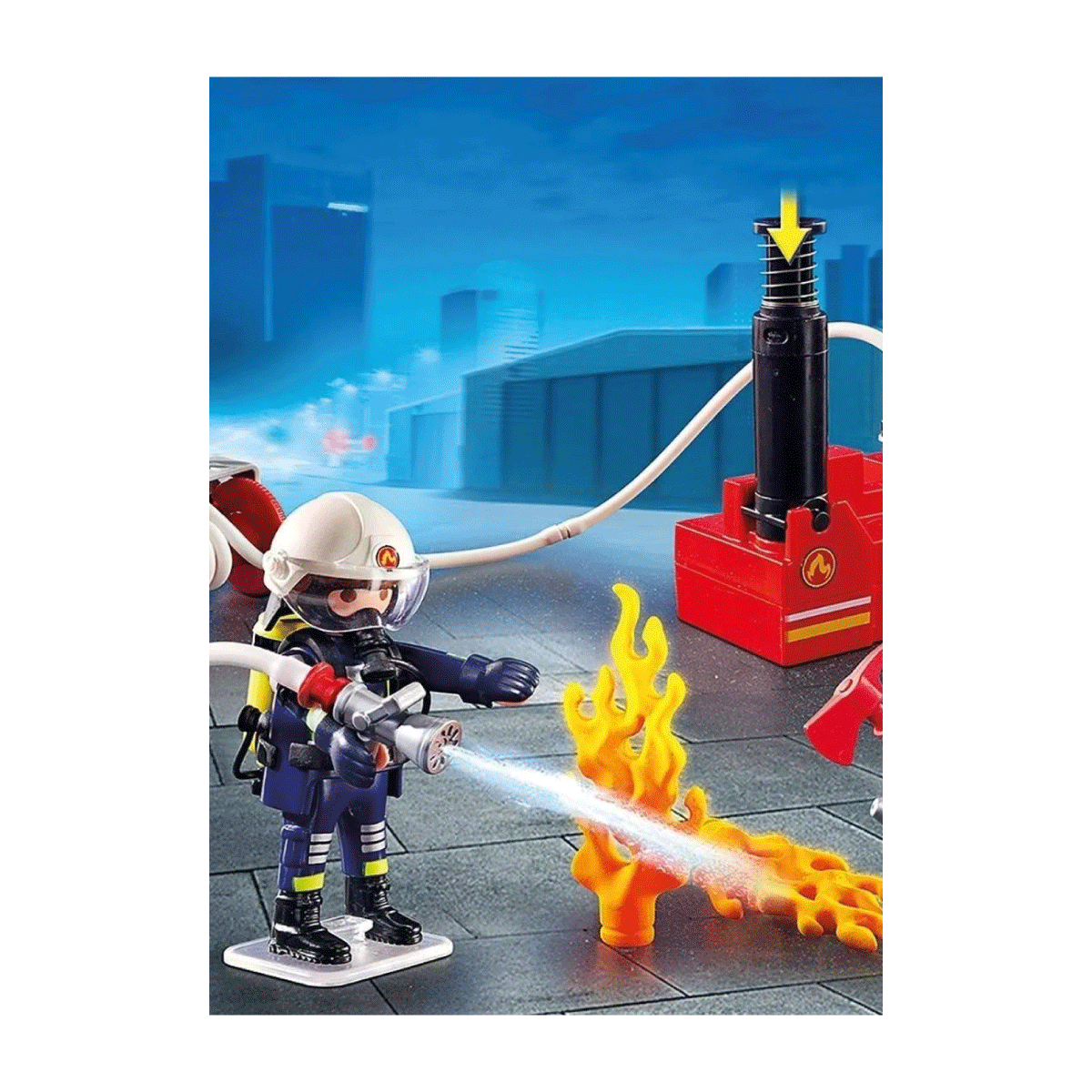 Bomberos Playmobil con Bomba de Agua