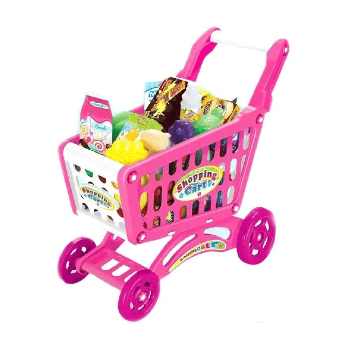Carrito Supermercado Rosa Con Accesorios