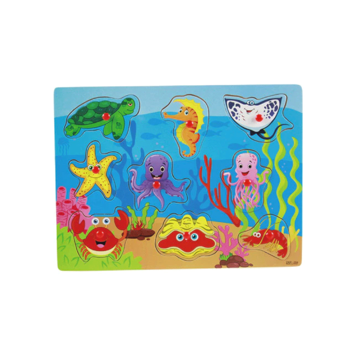 Juego De Encastre Madera Animales Marinos