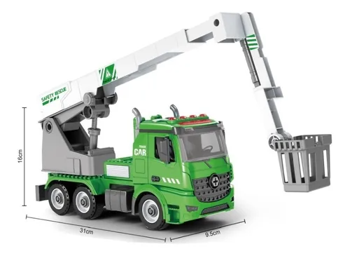 Diy Camion De Ingenieria Desarmable Con Luz Y Sonido