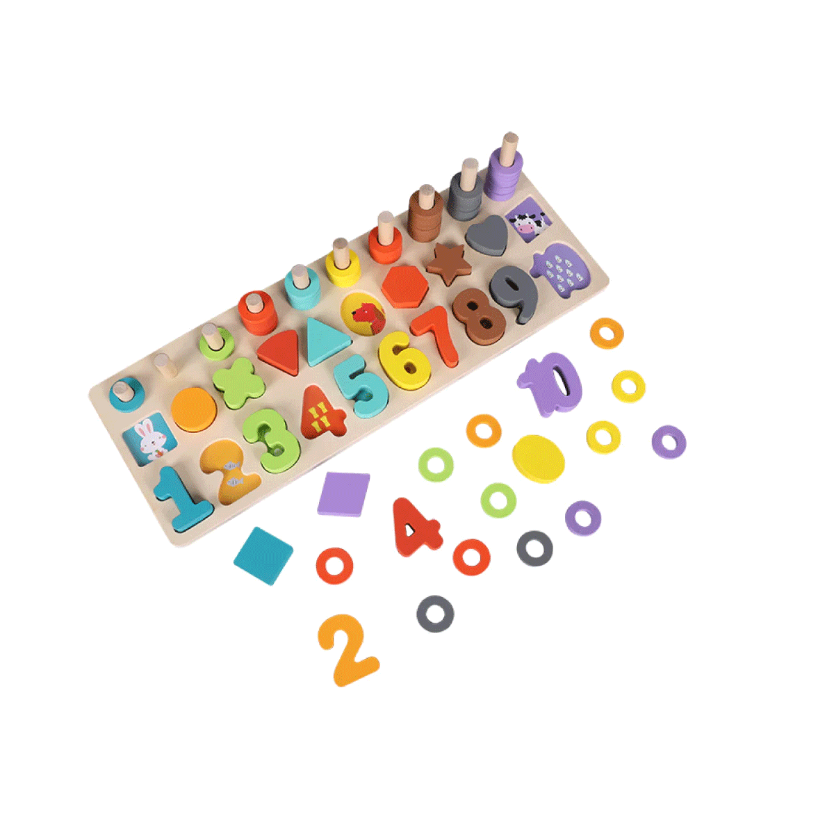 Tablero De Números Encastre 3 En 1 Madera