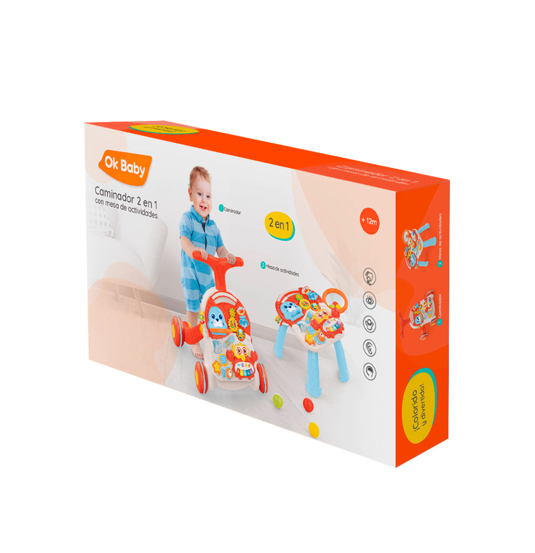 Caminador Ok Baby 2EN1 con Mesa de Actividades