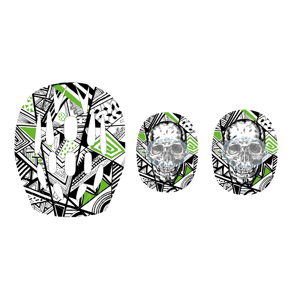 Casco + Set De Protección Diseño Graffiti