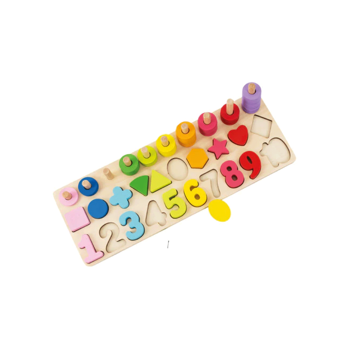 Tablero De Números Encastre 3 en 1 Madera