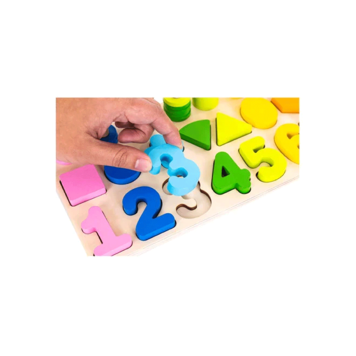 Tablero De Números Encastre 3 en 1 Madera