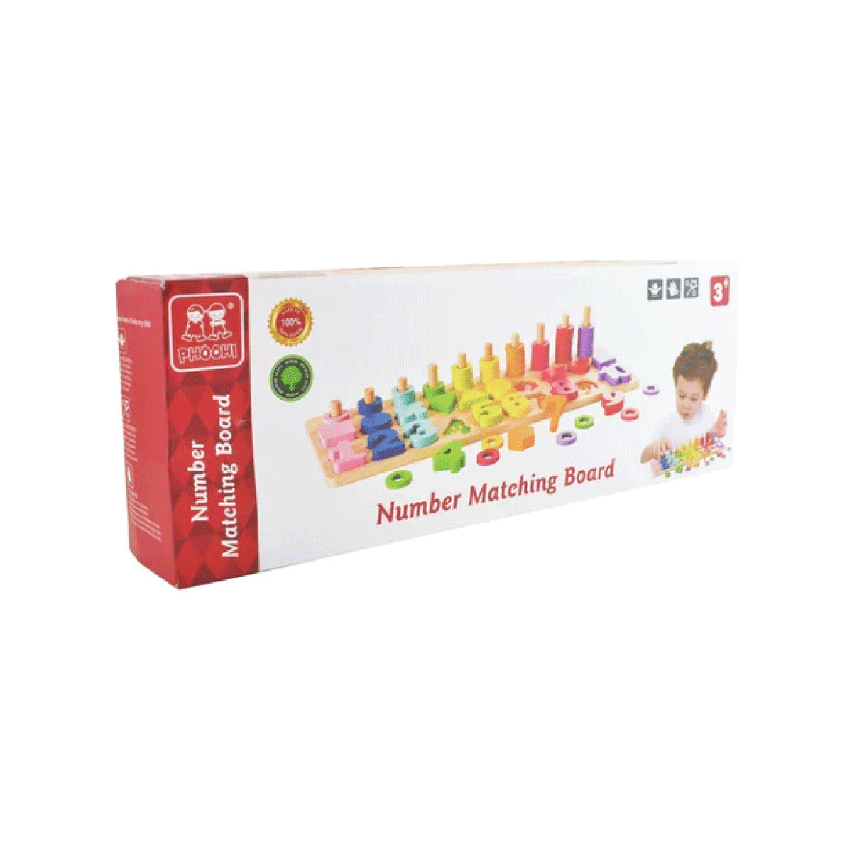 Tablero De Números Encastre 3 en 1 Madera