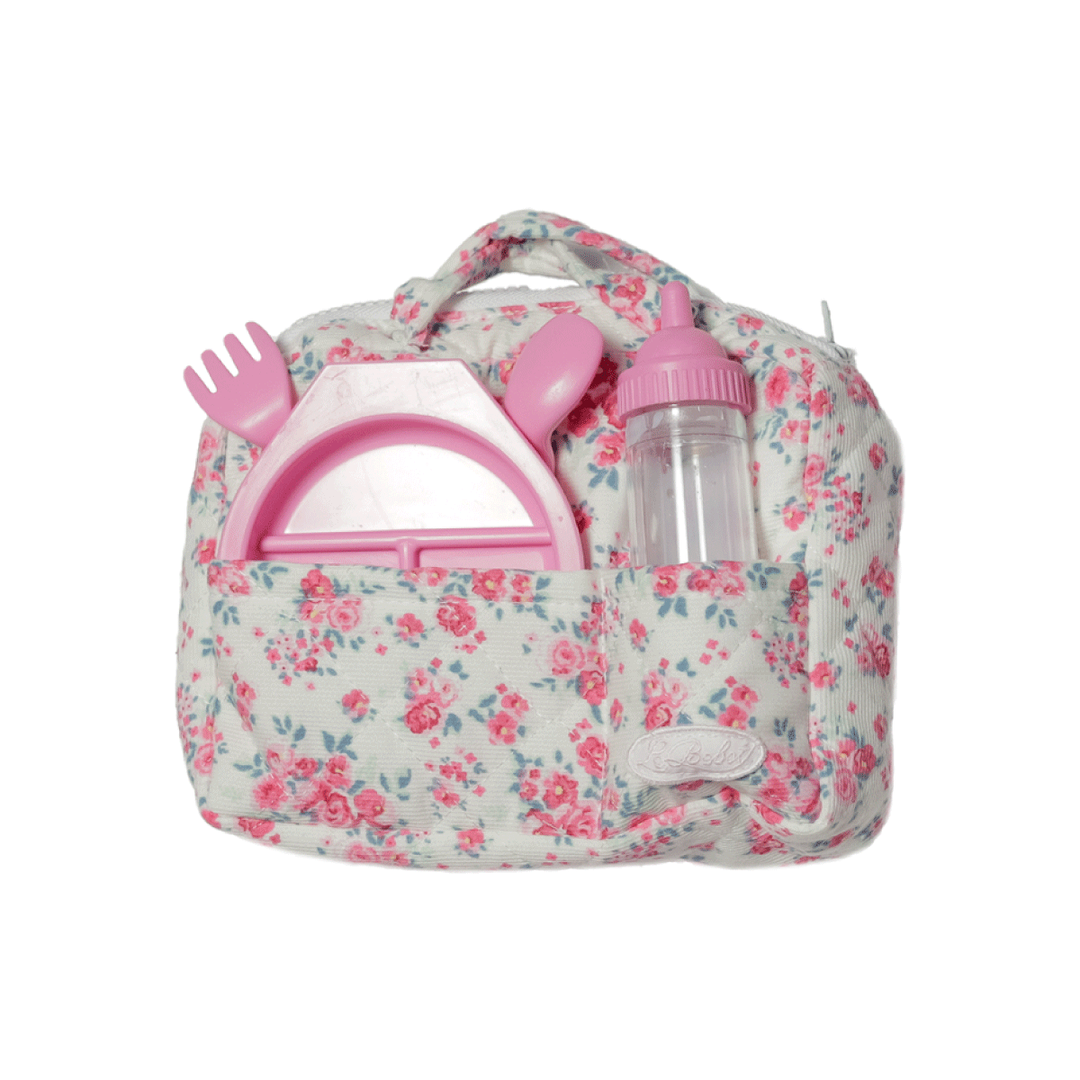 Bolsito de Paseo Con mamadera mágica, plato y cubiertos Lebebot