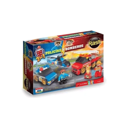Rasti Policias y Bomberos 2 en 1 130 Piezas