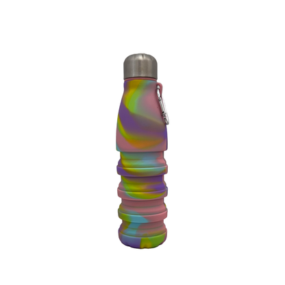 Botella Termica Plegable De Silicona 550ml Tapa Acero Clandestine