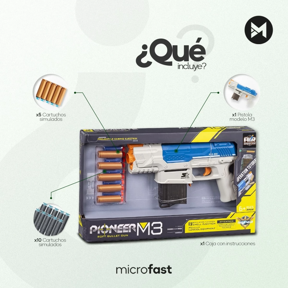 Pistola de Dardos EVA Semiautomática M3
