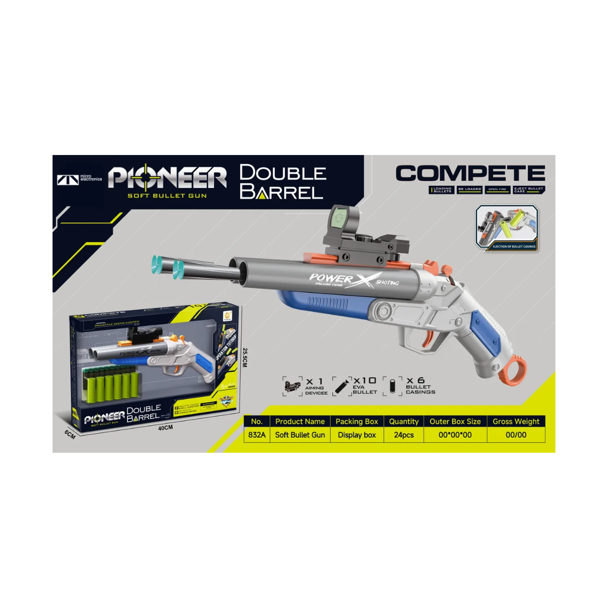 Escopeta Recortada de Dardos EVA con Mira 832A