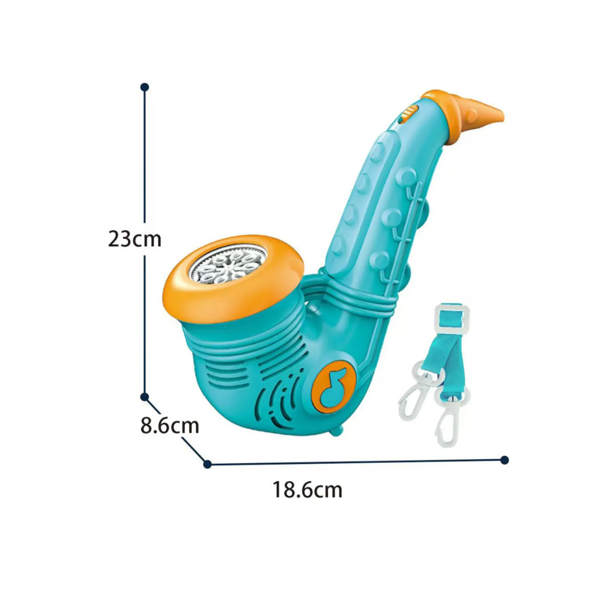 Saxofón con Correa de 10 Huecos de Burbuja Azul