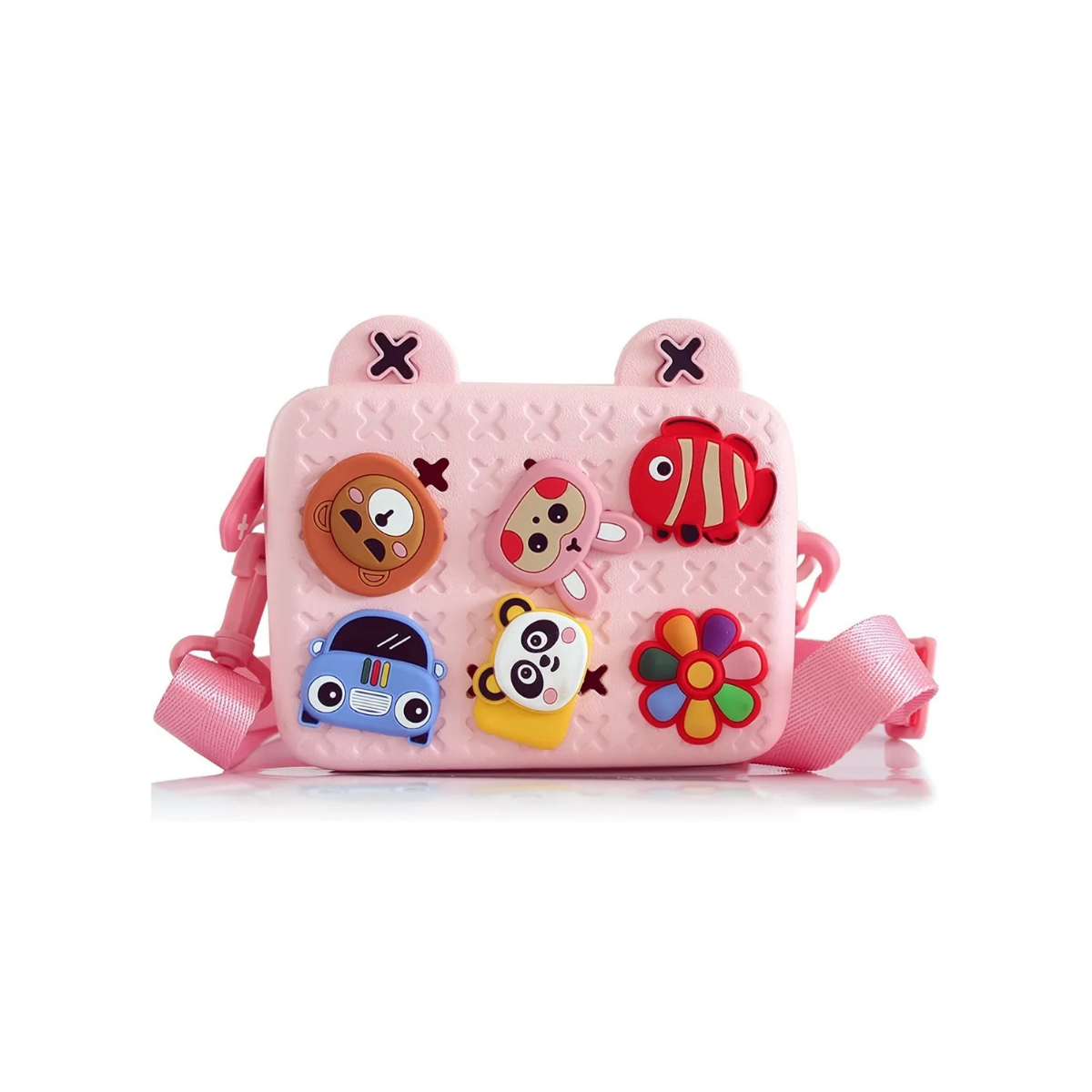 Bolso Bandolera de EVA con Pines Rosa