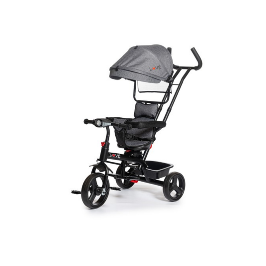 Triciclo Con Manija Direccional Giratoria 360° Gris