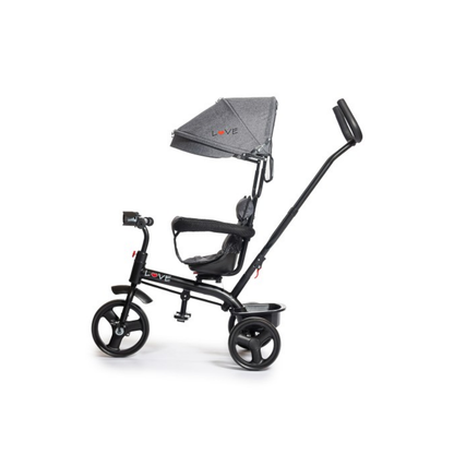 Triciclo Con Manija Direccional Giratoria 360° Gris