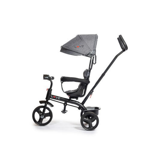 Triciclo Con Manija Direccional Giratoria 360° Gris