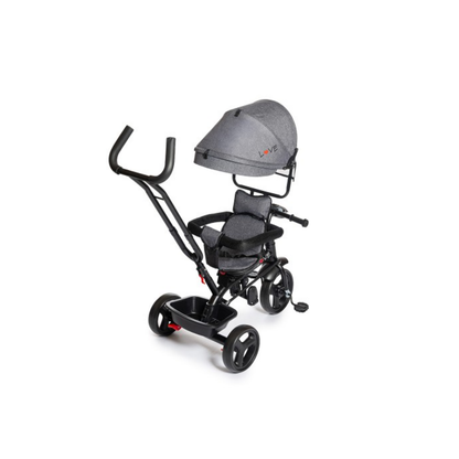 Triciclo Con Manija Direccional Giratoria 360° Gris