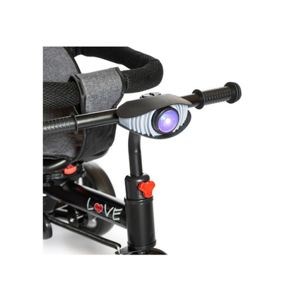 Triciclo Con Manija Direccional Giratoria 360° Gris