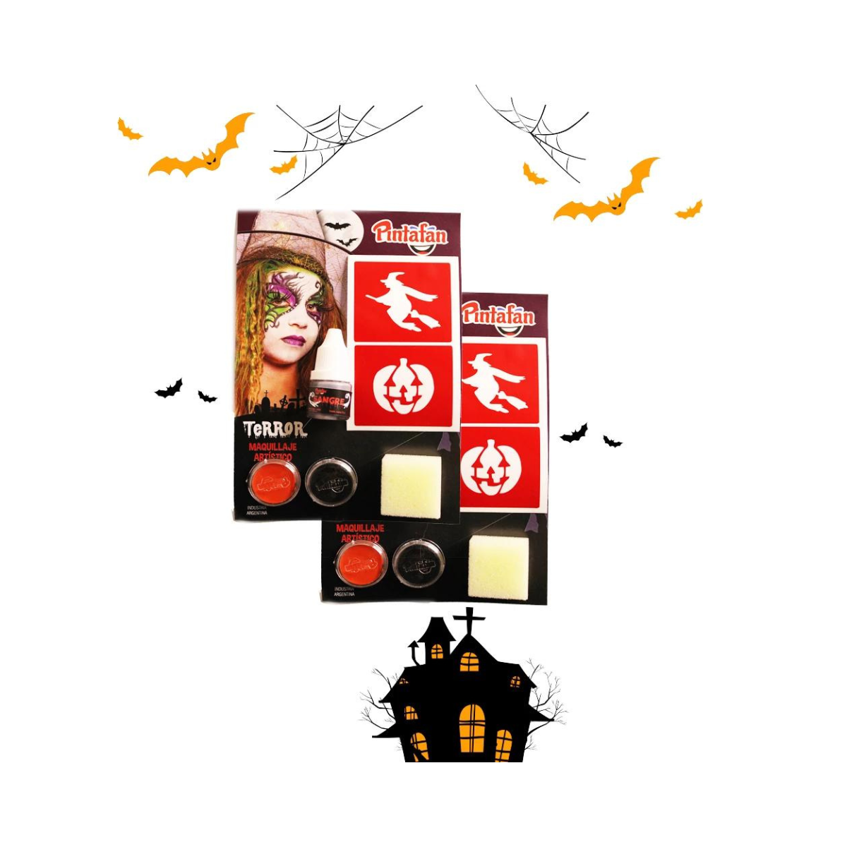 Kit Maquillaje Acua + Accesorios Terror Bruja