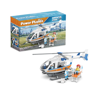 Muñeco Articulado Médico con Helicóptero de Rescate - Power Planet