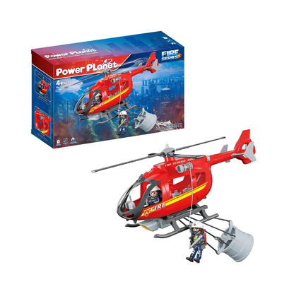 Muñeco Articulado Bombero con Helicóptero de Rescate - Power Planet