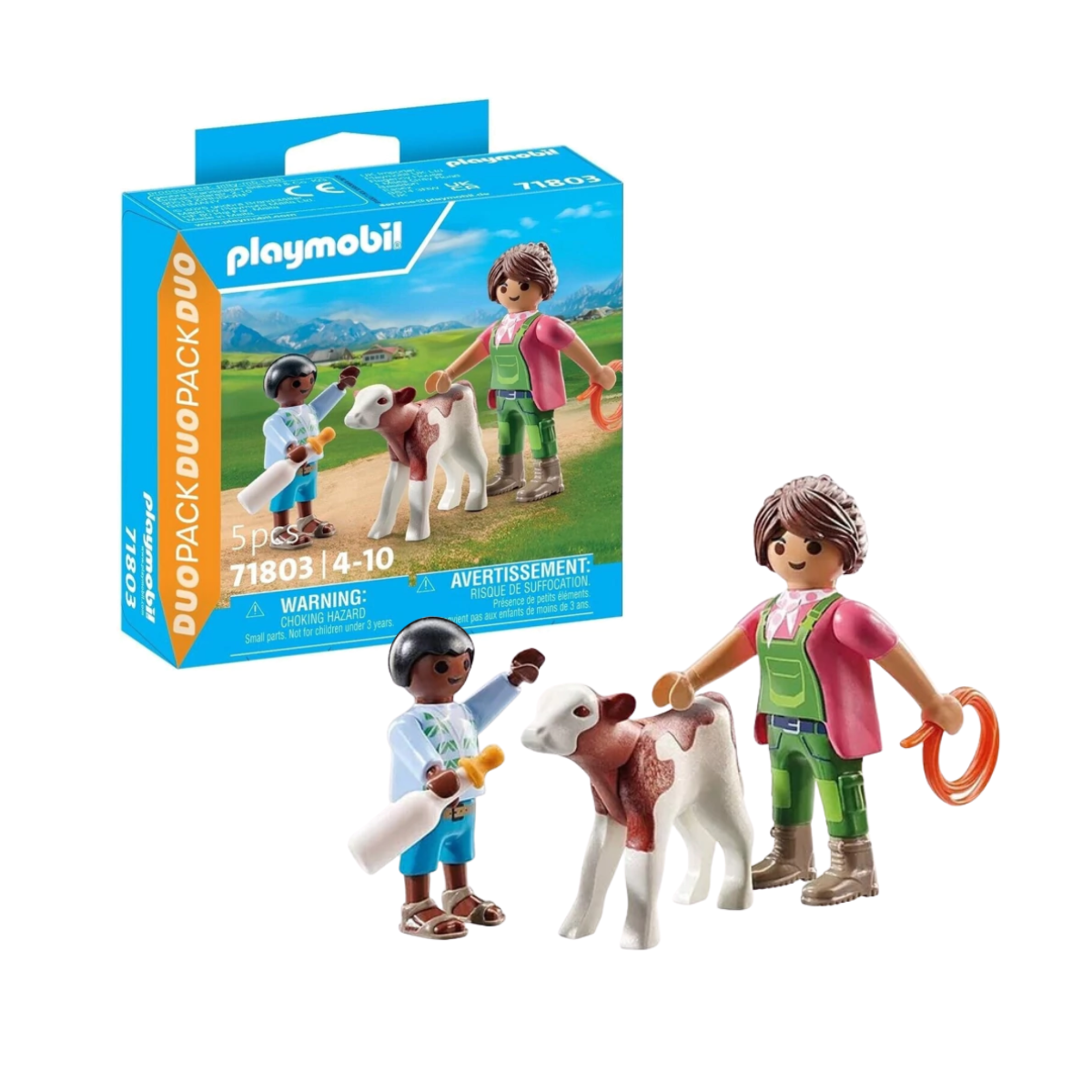 Playmobil Duo Pack Granjero Con Ternero