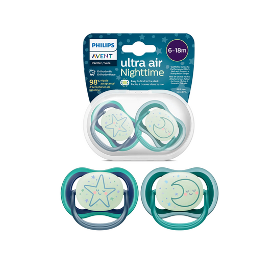 Chupete Ultra Air Deco Nightime 6-18M Nene x2 Philips