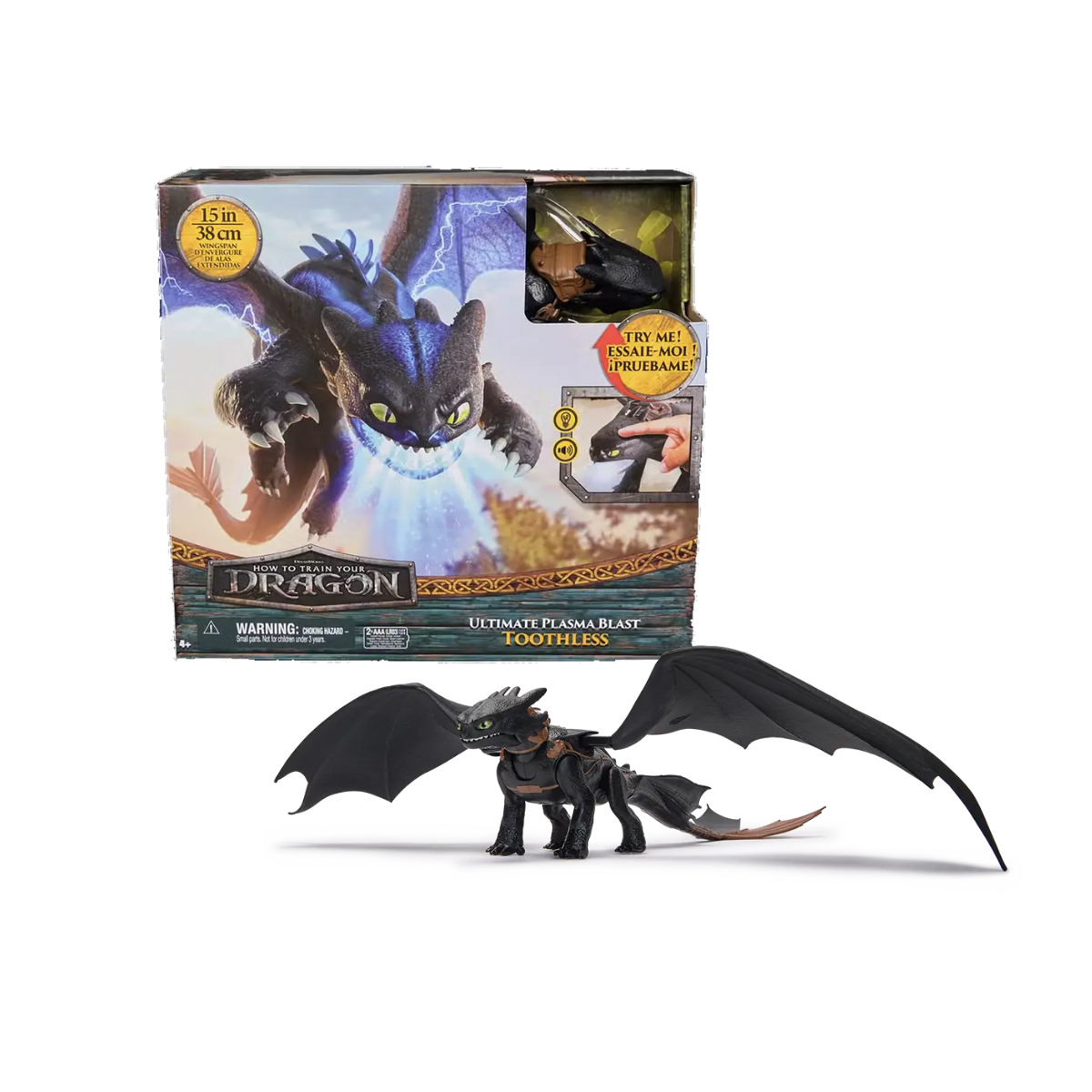 Figura  Interactiva Dragons Plasma Blast Nightfury Como Entrenar A Tu Dragon Caffaro