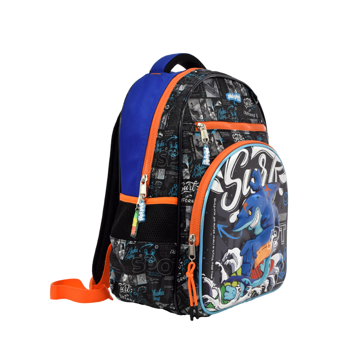 Mochila Espalda Escolar 16 Pulgadas Phiphi Toys Surf Tiburon