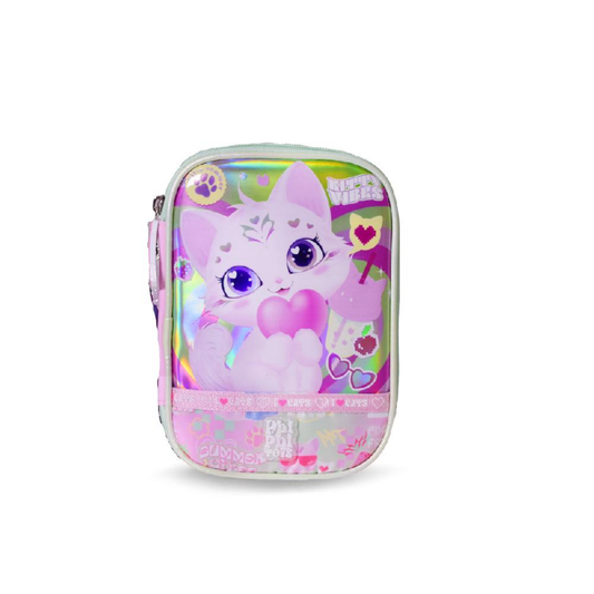 Cartuchera Tipo Libro 2 Cierres Gatito