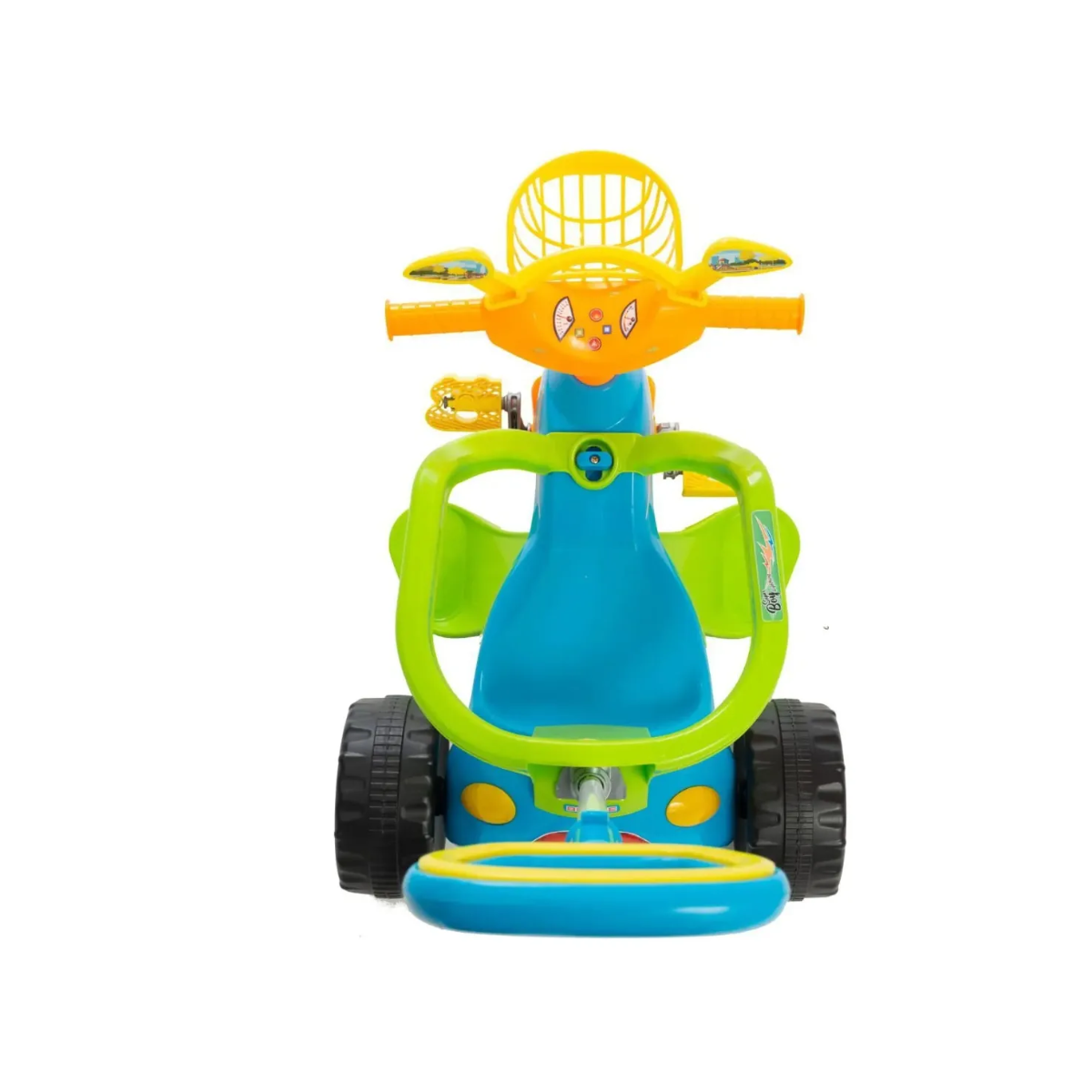 Triciclo Super Cross Azul Con Manija Y Apoya Pie Biemme