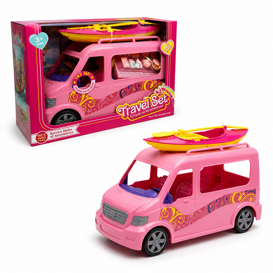 Camper Caravana Rosa con Luz y Sonido