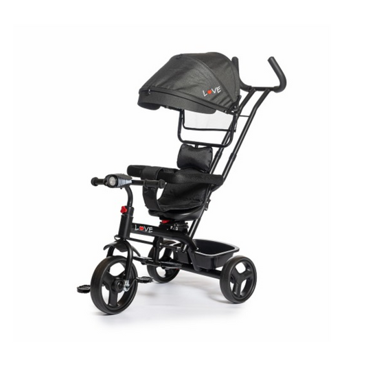 Triciclo Giro 360° Negro Con Música Y Luz Love Baby First