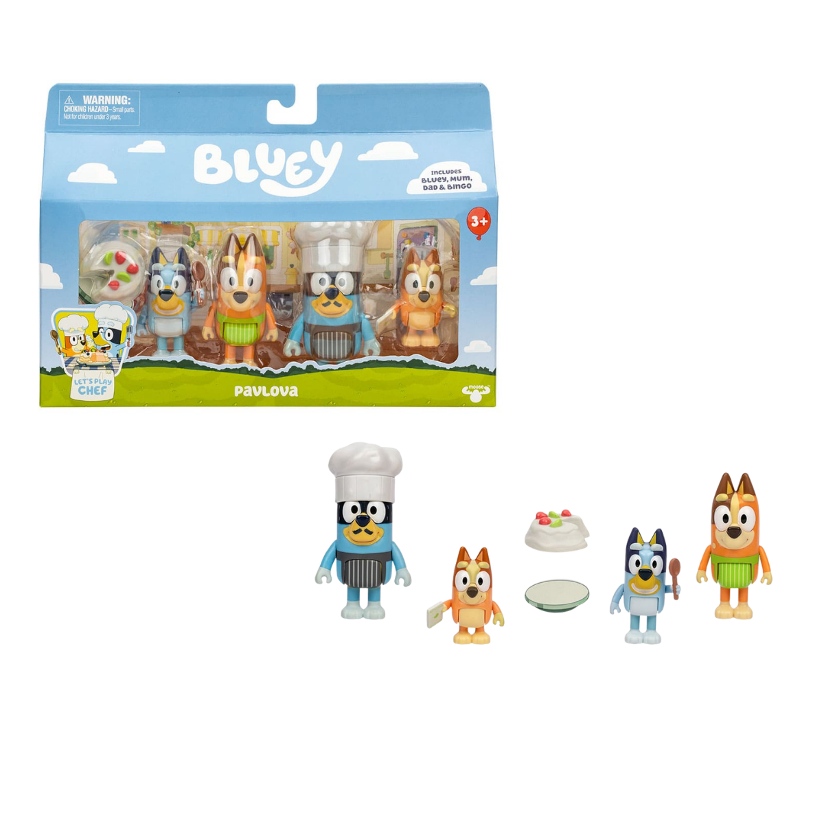Set de figuras Bluey Pavlova Cocina o Clasicos