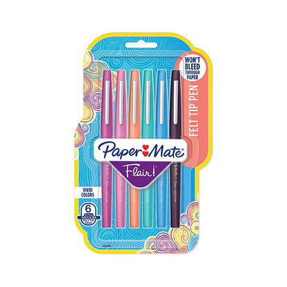 Paper Mate Flair Clásico 6 Bolígrafos De Colores Surtido