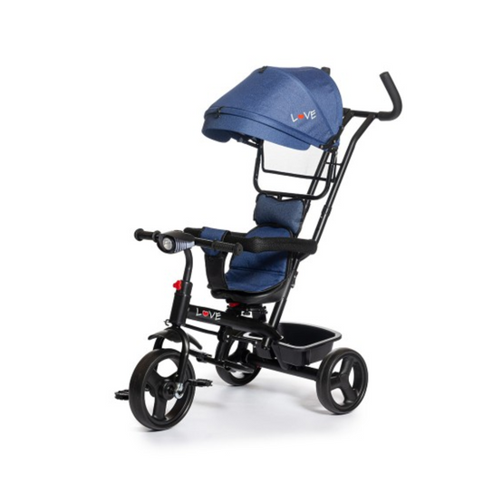 Triciclo Giro 360° Azul Con Música Y Luz Love Baby First