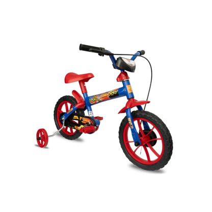 Bicicleta Infantil  Rojo y Azul de Montaña Rodado 12 con Rueditas