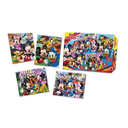 4 Rompecabezas de 12, 18, 24 y 36 piezas Mickey Mouse – Tapimovil