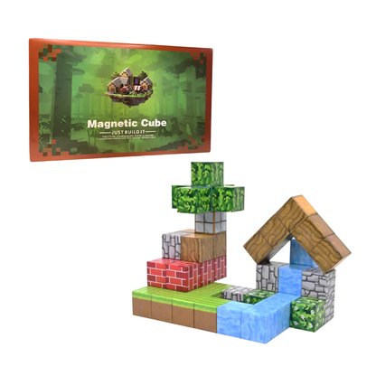 Cubos Magnéticos Minecraft Cabaña Junto Al Rio 48 Piezas Z019