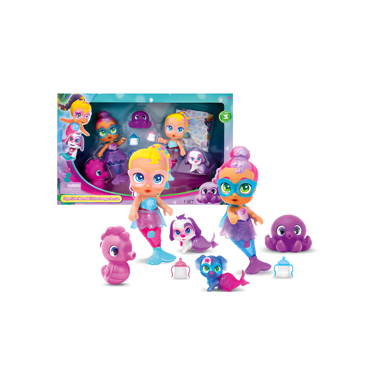 Muñeca Super Cute Mermaid Cuties Octopus Rescue