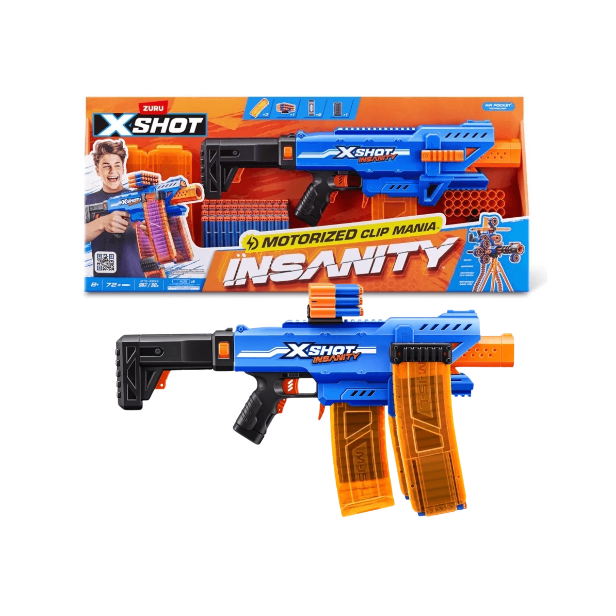 Pistola Lanzador X-Shot Insanity Motorized Clip Blaster