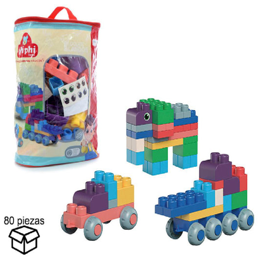Juego De Bloques Soft 80 Piezas Phi Phi Toys
