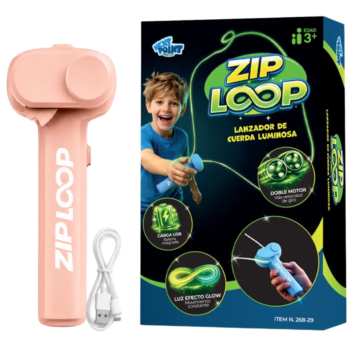 Lanzador de Cuerda con Luz Zip Loop