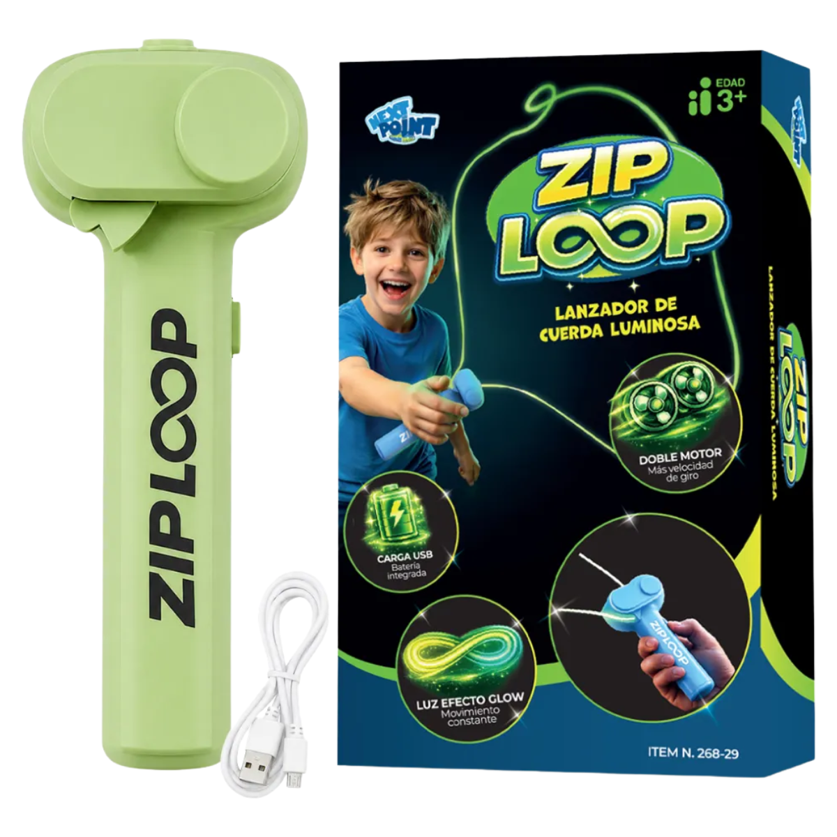 Lanzador de Cuerda con Luz Zip Loop