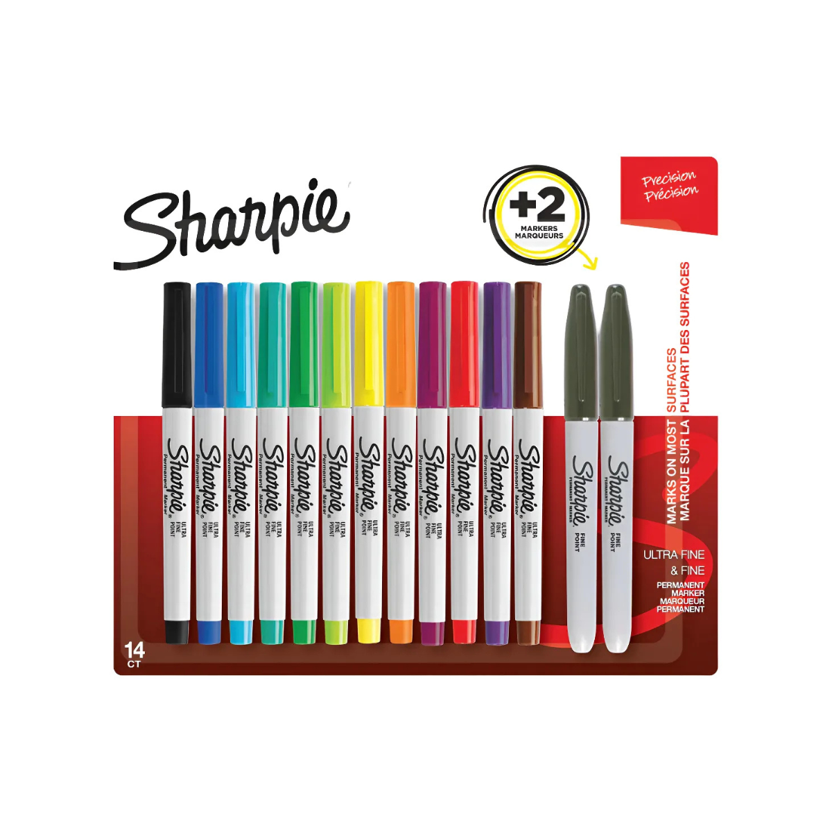 Set de Marcadores Sharpie Ultra Fino x 12 más 2 Marcadores Fine