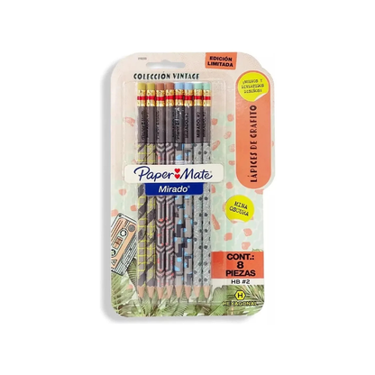 Lápices de Grafito Paper Mate Mirado Vintage Hexagonal x 8